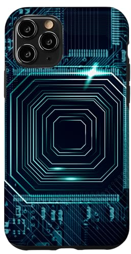 Carcasa para iPhone 11 Pro Placa base Microchip Circuito Negro TI Fondo de computadora