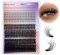 Cluster Lashes Upper and Lower Lash Clusters 3D Effect 40D+50D 0.07mm 12-18mm Mixed Individual Eyelash Clusters Wispy DIY Cluster Lash Extensions with Bottom Lashes