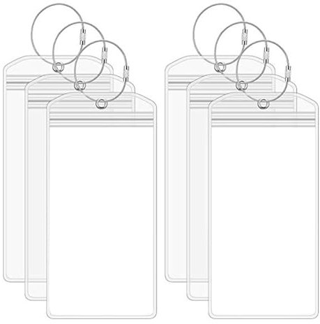 6 Stück Kreuzfahrt Gepäckanhänger, 9.5cm x 19.5cm Kofferanhänger Flugreise für Aida, Transparente Kofferanhänger mit 6 Verschraubbaren Metallband Wasserfest