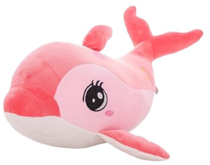 Plüschtier Delphin Puppe Stofftier Kissen Kuscheltier Delphin, zum Spielen und Kuscheln, Weiches Schmusetier für Mädchen, Jungen, Babys (40 cm,Rosa)