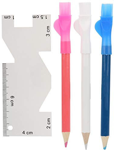 Metall-Nählineal und Schneiderstift-Set, DIY-Stricklehre, Präzisions-Messwerkzeug für Manuelles Nähen und Sticken