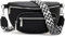 Sasrymnl kleine bauchtasche damen Schwarz umhängetasche damen klein gürteltasche Veganes Leder brusttasche handtasche crossbody bag
