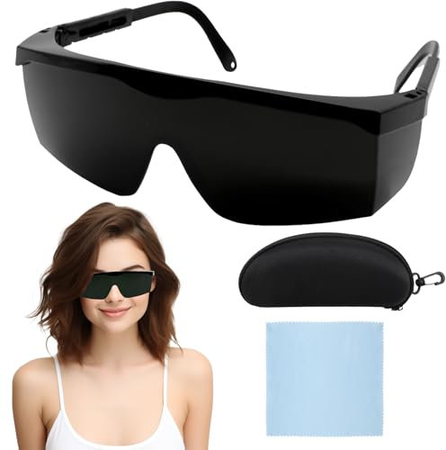 Scettar IPL Schutzbrille für Haarentfernung, Laserschutzbrille 190-540nm, UV-Schutzbrille mit verstellbaren Bügeln – geeignet für IPL, Rotlichttherapie, Kosmetik & Solarium (Dunkelgrün)