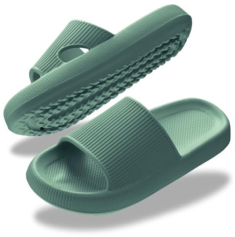 Donpapa Ciabatte Donna Uomo Estive Sandali Pantofole Comode Slide Morbide Antiscivolo Piscina Spiaggia Doccia Interno Esterno Scarpe da casa Verde 270