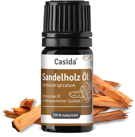 Casida Sandelholz Öl - naturrein - ätherisches Öl - 100% rein & hochwertig - warm-holziger Duft - für Aromatherapie & Diffuser - 5 ml