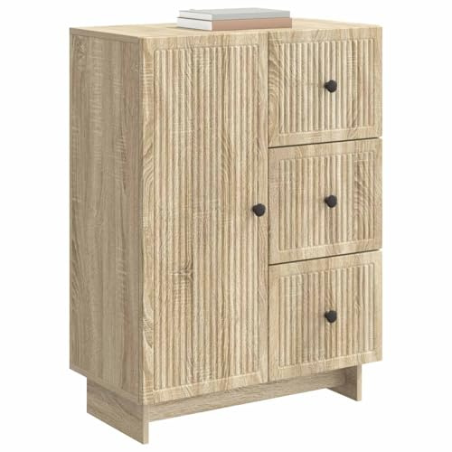 vidaXL Sideboard Sonoma-Eiche 66 x 34,5 x 90 cm Holzwerkstoff, Vintage-Stil Einheit, rechteckige Anrichte, schickes Stauraum, platzsparendes Design, praktischer Esszimmer-Schrank