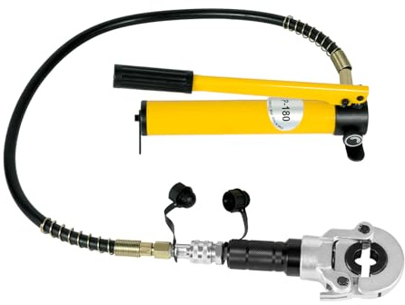 Pince à sertir hydraulique 6T avec 9 matrices, tête de sertissage rotative à 360°, pince à sertir pour tubes PEX, tuyaux composites, profil TH & V, pince à sertir avec pompe hydraulique