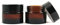 2PCS 50ML/100ML Amber Glass Empty Refillable Sample Bottle Cosmetic Face Cream Jar Pot Bottle Container Holder Case with Black Screw Cap Lid and Liners (50ml)