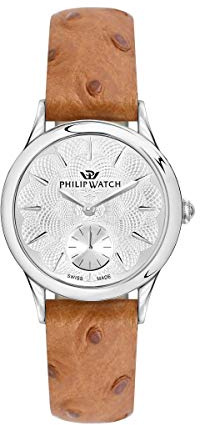 Philip Watch Damen Analog Quarz Uhr mit Leder Armband R8251596504