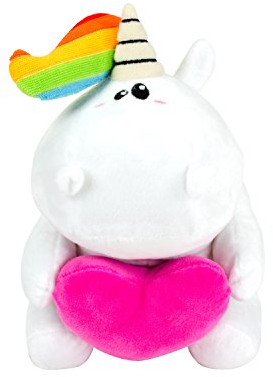 Pummeleinhorn Plüschtier mit Herz (25 cm)