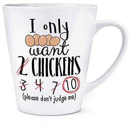 I nur Want 2 Hühnern 12oz Latte Becher Tasse
