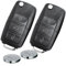 Mando a distancia para llave de coche, 2 carcasas de 3 botones + 2 pilas CR2032 para VW/SEAT/Skoda (hasta 11/2009) 2T