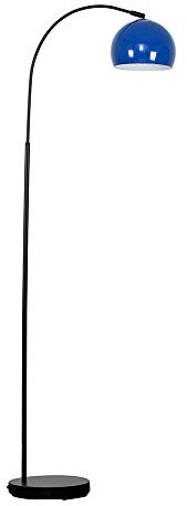 MiniSun | Modern Designer Style Black Floor Lamp with a Gloss Navy Blue Light Shade | Floor Lamps & Torchieres, Home Décor & Improvement Essential | Includes 6W LED E27 Light Bulb