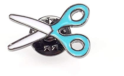 Nähgedöns.de Pin Schere | Türkis Weiß | Brosche | Anstecknadel | Anstecker