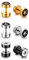 JewelryWe Stern Fake Plug Ohrstecker: 3 Paar Edelstahl Pentagramm Kreis Schraube Ohrringe Set mit Strass Emaille Fake Piercing Plugs Ohr Cheater Tunnel Gauges Ohrschmuck Geschenk Herren Damen