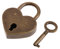 Freshsell Mini cadenas en forme de cœur, style vintage, antique, avec clé bronze/noir/argent/or/violet/rose/rouge, petit cadenas pour sac à main, 3 x 4 cm, 1 pièce