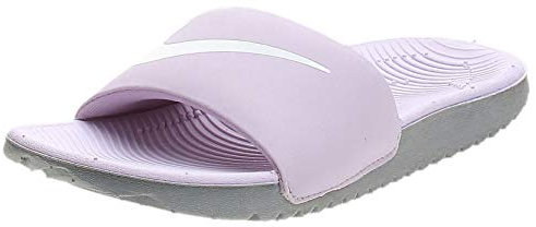 NIKE Kawa Slide (GS/PS), Sandali a Ciabatta Bambini e Ragazzi, Grigio Particella Bianco Lilla Ghiacciato, 11 Wide Little Kid