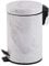 EEMKAY® New White Marble Effect Bin Strong Steel Pedal 3L Bathroom & Kitchen Metal Bin M-19 - White