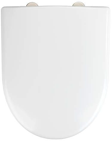 WENKO WC-Sitz Exclusive Nr. 2, hygienischer Toilettensitz mit Absenkautomatik, passend für Keramag Renova, Laufen Moderna und handelsübliche Keramiken, aus antibakteriellem Duroplast, 36,5 x 45 cm