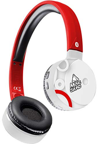 cellularline BTMUSICSOUNDFAN204 Bluetooth Cuffie con Archetto e Microfono Estensibile – Rosso Cerchi