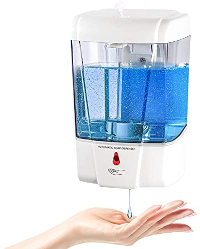 interhasa! Soap Dispenser, Touchless Hand Sanitizer Dispenser Wall Mount Automatic Kitchen Soap Dispenser for Commercial Home, Office, 600ml/20oz