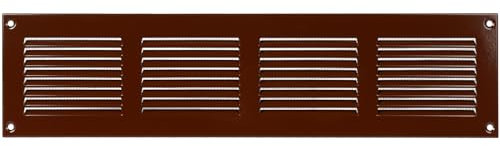 Repa Market Grille d'aération marron de 400 mm x 100 mm – Grilles de reprise d'air en acier de qualité – pour plafond et mur latéral – Système CVC – Équipées de protection (40 x 10 cm)
