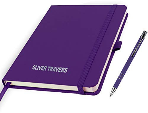 That's My Pencil Personalised A5 Notebooks/Note Pad- Printed with Name with a matching pens (Purple)