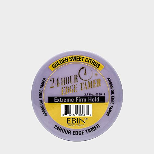 EBIN NEW YORK 24 Stunden Edge Tamer Refresh – Extrem fester Halt, 2,7 Unzen, Golden Sweet Citrus – Kein Abblättern, keine weißen Rückstände, Glanz und Geschmeidigkeit mit Arganöl und Rizinusöl