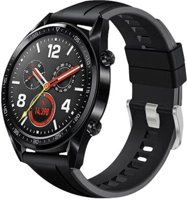 Coholl Correa Compatible con Huawei Watch GT2 46mm/Watch GT 46mm/Watch GT Active/Watch 2 Pro/Honor Watch Magic/Galaxy Watch 46mm/Gear S3/Gear 2,22mm Silicona Correa de Repuesto Pulsera,Gris Oscuro