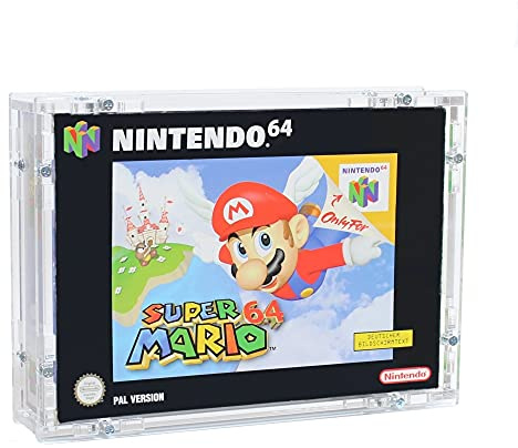 Zeigis Acrylcase für EIN Nintendo N64 Spiel in OVP/Staub + UV Schutz | Zum Selbstaufbau, ohne Spiel, 4mm Acrylglas, beidseitige Schutzfolie, UV Schutz, Staubschuz, Made in Germany