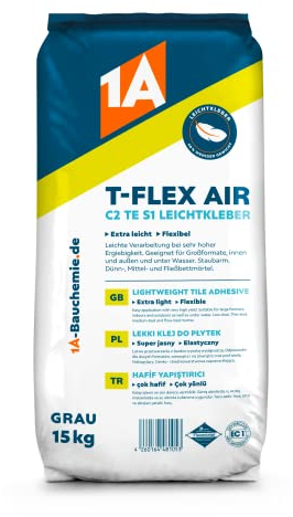 1A Bauchemie T-FLEX AIR C2 S1 Leichtkleber, staubarm, grau, 15 kg