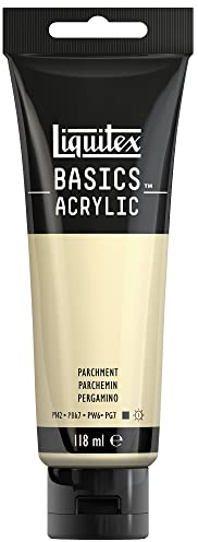 Liquitex 8870058 Basics - Peinture acrylique, peinture artistique monopigmentée, résistante à la lumière, qualité archive, finition satinée, tube de 118 ml - Parchemin