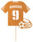 Personalised Birthday Football Kit Jersey Cake Topper- Orange Any Name & Age Number Glitter Cake Decoration and Sprinkles - Happy Birthday Decorations - Personalised Toppers for Cakes by Cakeshop