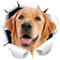 ihreesy 3D Hund Autoaufkleber,Golden Retriever Hundeaufkleber 3D Hund Wandaufkleber PVC Simulation Lustige Aufkleber Motorrad Dekoration Auto Aufkleber