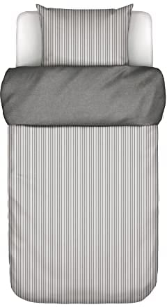 Marc O'Polo Bettwäsche Skei Streifen Baumwolle Polyester Schwarz, 135x200 + 1x 80x80 cm