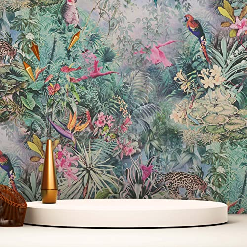 TADESSI Tapete Blumen Florentin M1-No.1704 Vliestapete Grün Rosa Floral Natur für Wohnzimmer Schlafzimmer Küche