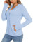 TACVASEN Leicht Sommerjacke Damen Trainingsjacke Fitness Sport T-Shirt Full Zip Running Langarmshirt Sport Oberteile (L, Blass Blau)