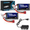 URGENEX 2S Lipo Battery 7.4v 1100mAh RC Lipo Batteries 8.14Wh 35C Li-Po Battery with Deans T Plug Fit for BEZGAR HS181/HM181, HBX 18859E Q903 16890A, XLH 1/16 Scale RC Car 1 USB Charger(1 to 2)