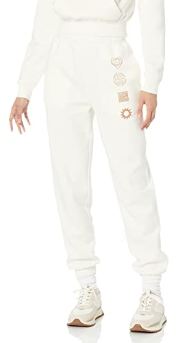 Amazon Essentials Pantalon de Jogging Décontracté, Taille Haute (Disponible en Grandes Tailles) Femme, Coquille D’œuf, XL