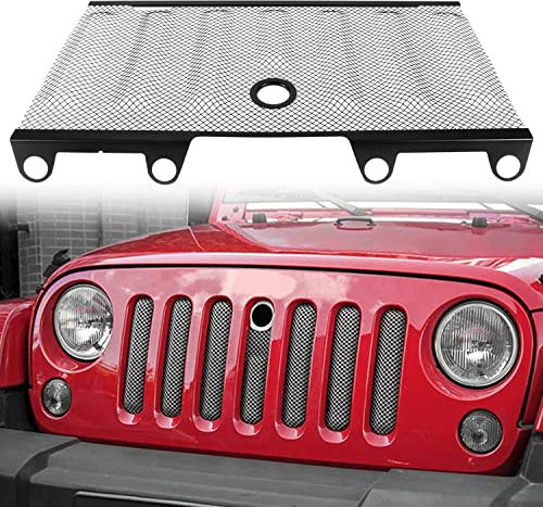 TDHLW Griglia a Rete 3D con Inserto griglia griglia Anteriore per Jeep Wrangler JK e JKU Unlimited 2007-2018