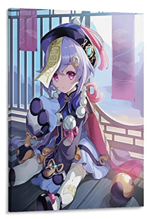 YYKG Chenyan Qiqi Genshin Impact Poster Dekorative Malerei Leinwand Wandkunst Wohnzimmer Poster Schlafzimmer Gemälde 40 x 60 cm