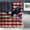 Duschvorhang mit amerikanischer Flagge, Unabhängigkeitstag, patriotisches Thema, USA, Adler, Duschvorhänge für Badezimmer, Dekor, Stoff, wasserdicht, Duschvorhang-Sets mit 12 Haken, 182.9x182.9 cm