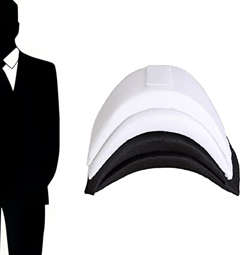xuanto 2er-Pack Schulter Push up Pads Rutschfestes Schwamm Schulterpolster Einnähen Praktische Schulterpolste Material Schwamm Jeweils eine in Schwarz und Weiß für Herren und Damen Blazer Jacke