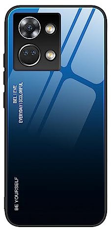 ILING Funda para OnePlus Nord 3 5G, Estuche Elegante de Vidrio con Degradado Color Anti-rasguños, Carcasa de Ultrafina Anti-Choques (Azul Elegante)
