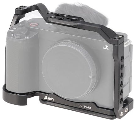 FOTGA Kamera Käfig für Sony ZV-E1 Kamera, Aluminium Video Vlogging Stabilizer Rig mit NATO Schiene, 1/4-20 Schrauben, 3/8“-16 Fixierstift für Arri Grip, Schnellwechselplatte für Arca-Swiss Stativ