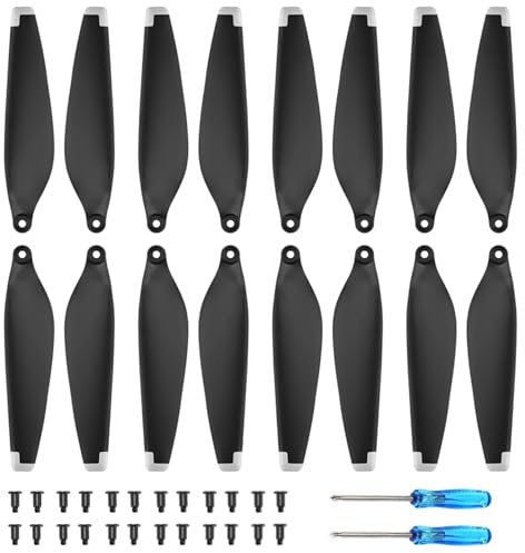 Bocguy Mini 3 Propeller, 16 Pcs Drohne DJI Mini 3 Propeller mit 24 Schrauben und Schraubendreher, DJI Mini 3 Zubehör für Drohnenersatz, Low-Noise & Stabil Propeller (Silber)