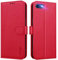 UITUIM Leather Wallet Flip Cover Phone Case - Shockproof Magnetic Folio Case for iPhone SE 2022/2020, 8/7/6S/6 with Card Holder, Red