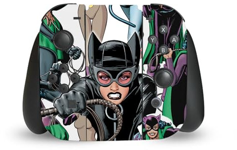 Head Case Designs Offizielle Batman DC Comics Catwoman Logos Und Comicheft Vinyl Haut Gaming Aufkleber Abziehbild Abdeckung kompatibel mit Nintendo Switch Joy-Con Controller