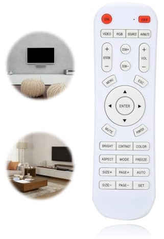 Télécommande de Remplacement Universelle pour projecteur, Télécommande Universelle pour projecteur télécommande Longue Distance Distance de 10M / 33ft à Distance Blanc
