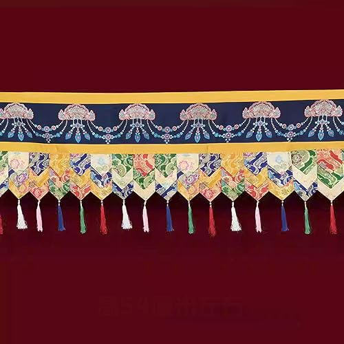 Buddhist Prayer Flags,Tibetan Flags, 1m Buddhist Hall Tibetan Table Surrounding Decoration Fabric Curtain Wall